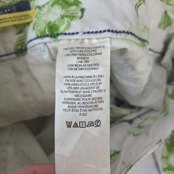 Maeve Anthropologie The Colette Linen Blend Green Floral Trousers Pants 25 - Picture 8 of 9